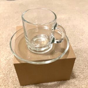 Nespresso Vertuo Clear Glass Espresso Cup and Saucer - New
